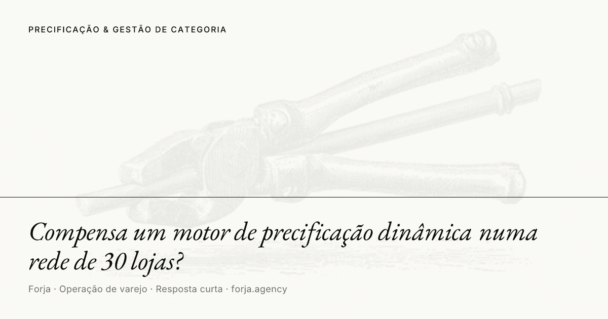 Compensa um motor de precificação dinâmica numa rede de 30 lojas?