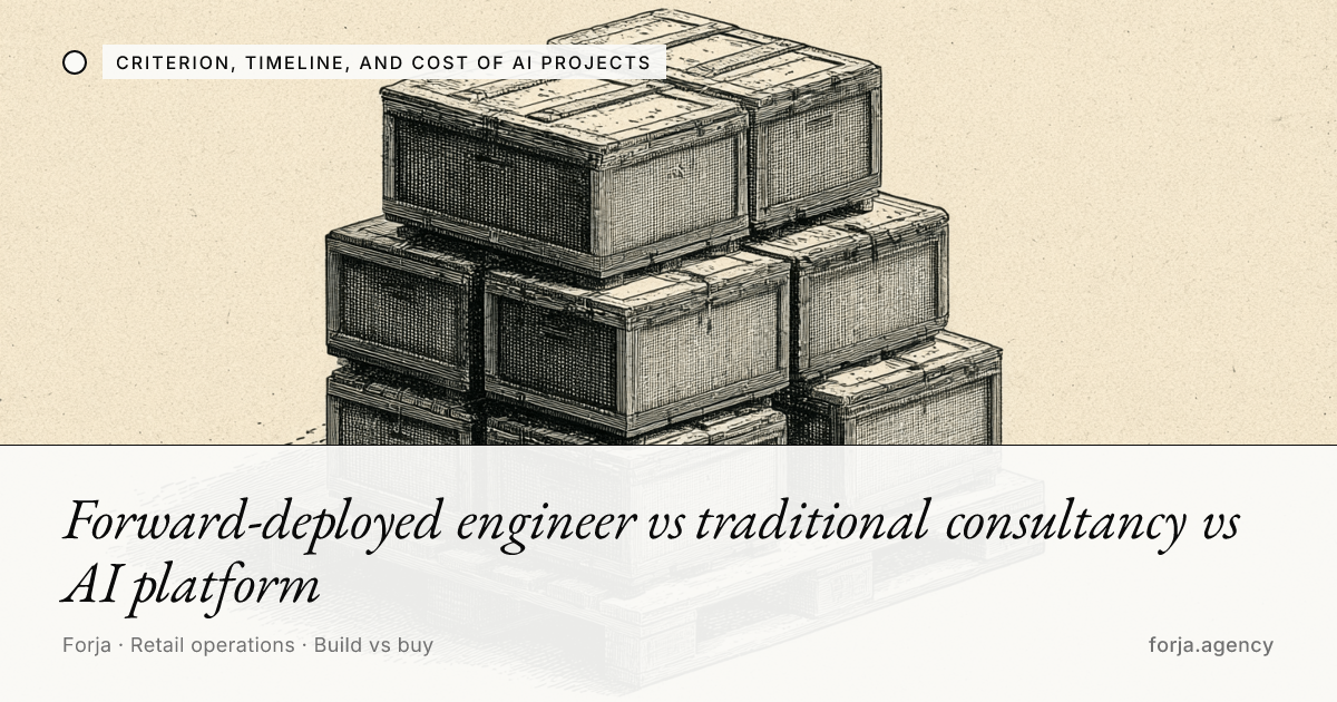 Forward-deployed engineer vs traditional consultancy vs AI platform
