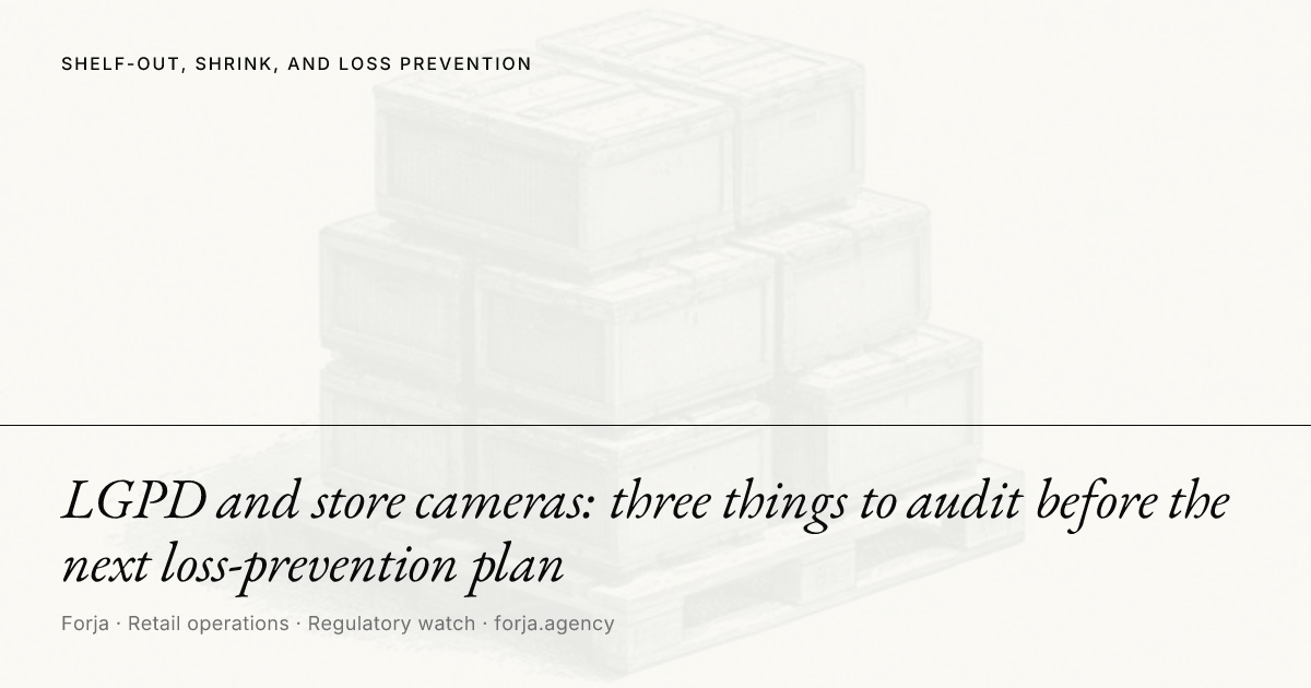 LGPD and store cameras: three things to audit before the next loss-prevention plan