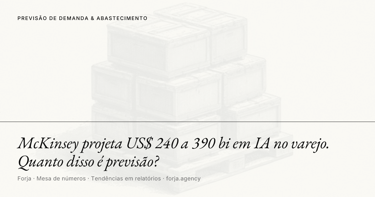 McKinsey projeta US$ 240 a 390 bi em IA no varejo. Quanto disso é previsão?