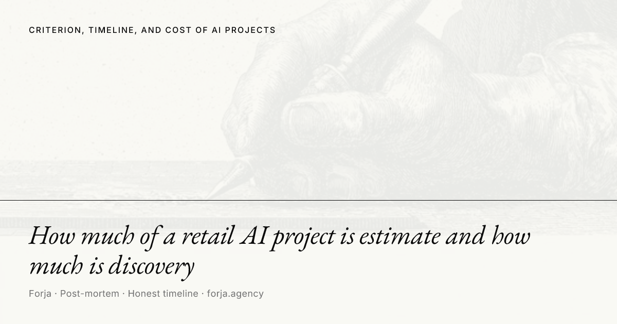 How much of a retail AI project is estimate and how much is discovery