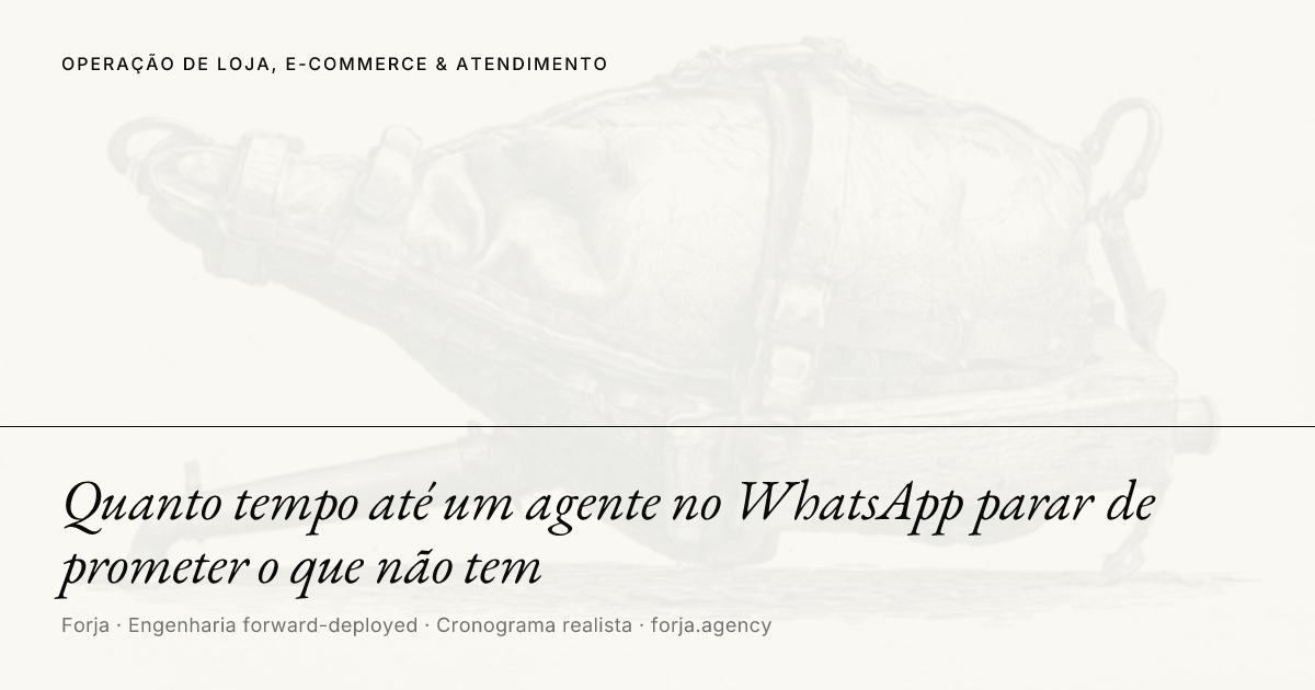 Quanto tempo até um agente no WhatsApp parar de prometer o que não tem