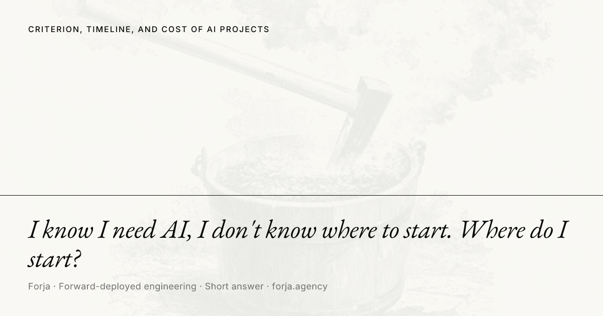I know I need AI, I don't know where to start. Where do I start?
