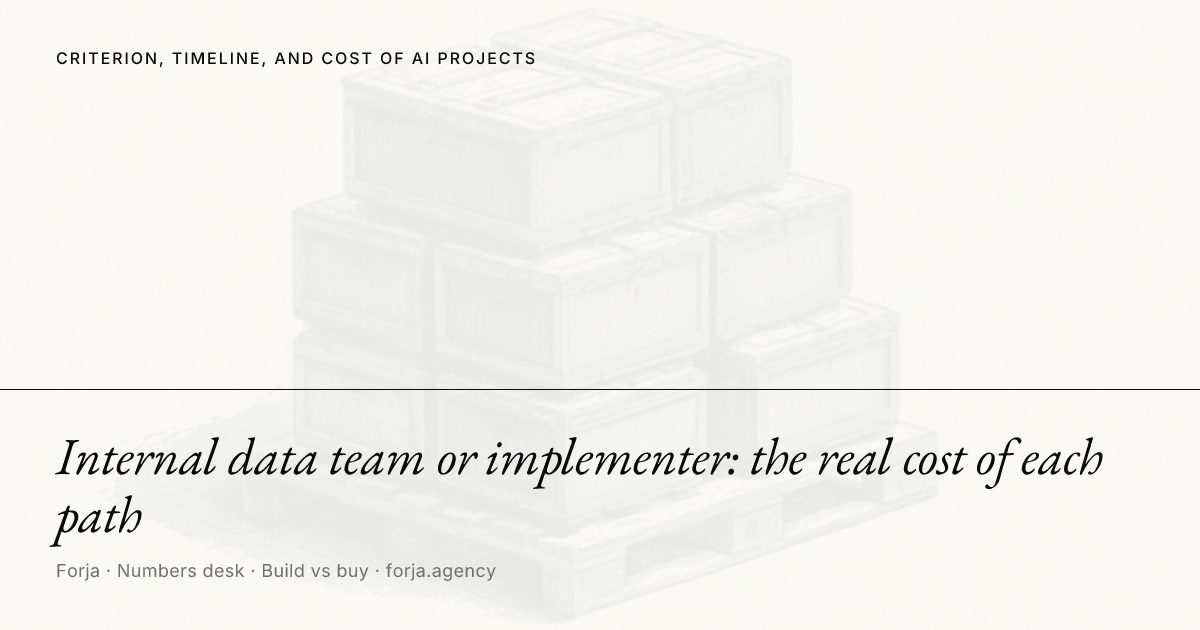 Internal data team or implementer: the real cost of each path