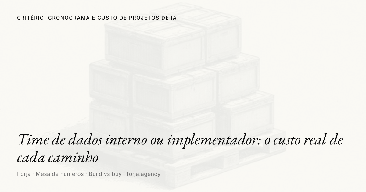 Time de dados interno ou implementador: o custo real de cada caminho