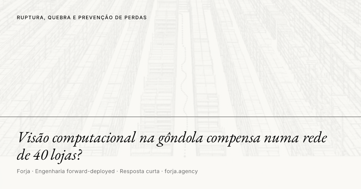 Visão computacional na gôndola compensa numa rede de 40 lojas?